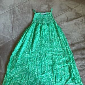 Zara Green Floral Kids Dress